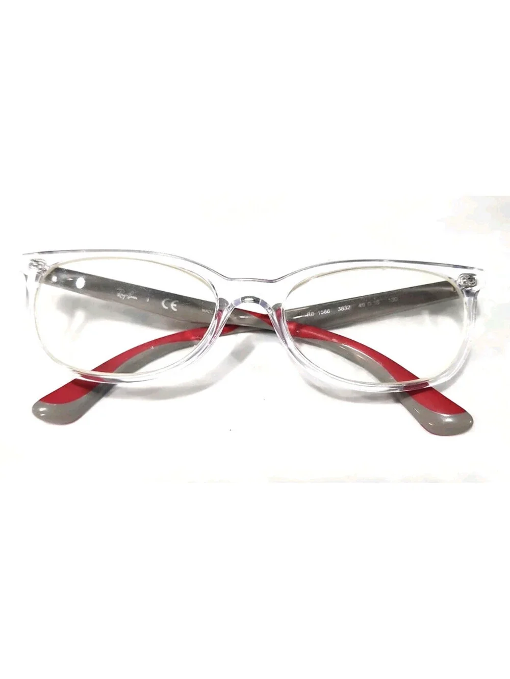 Ray Ban Jr RB1586 3832 Kids Clear Gray Oval Eyeglasses 49-16 130